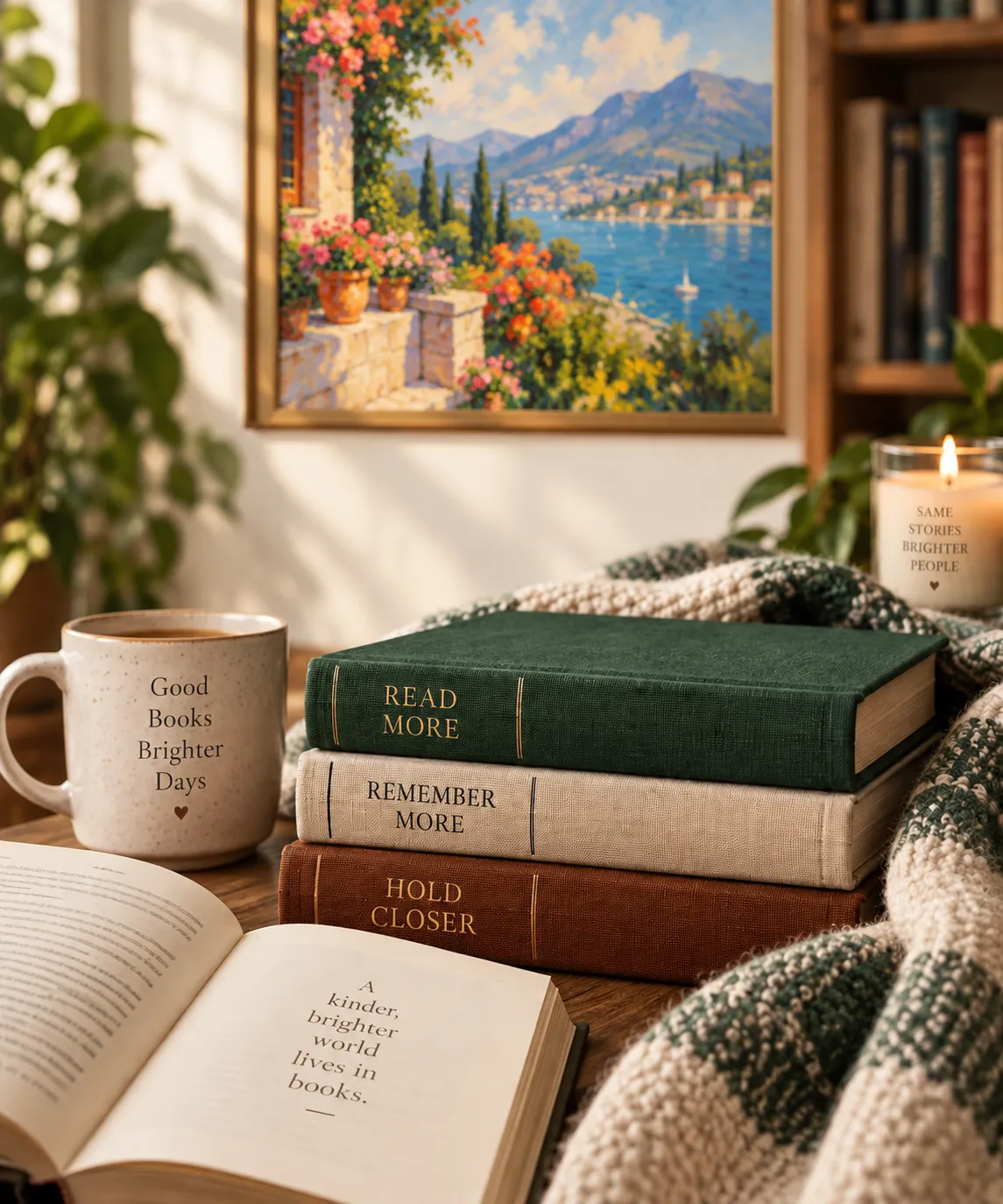 HomePage wall scene Book design studio wall scene with framed covers